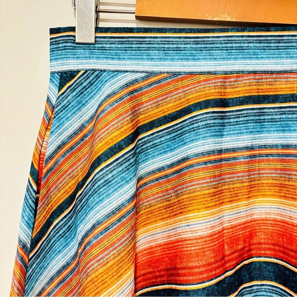 UNIQUE VINTAGE Briella Striped Flared Skirt – Retro 70s Style * - Picture 5 of 8